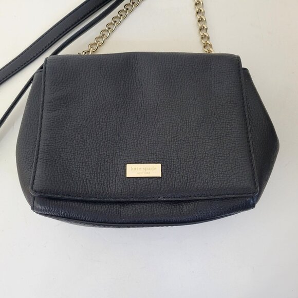 Kate Spade Briar Lane Emelyn Black Cross Body Purse Black Pebbled Leather - Picture 3 of 5